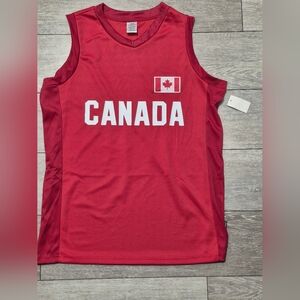 New Sleeveless Red CANADA Sports Basketball Adult Unisex Jersey